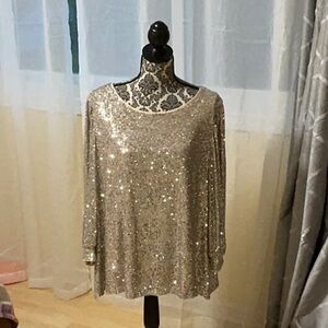 Sequin Gold Women's Top size 2x